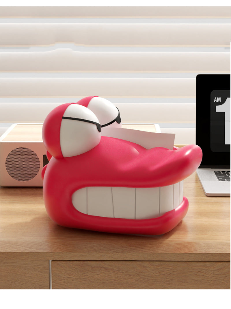 Pink Evil-Eyed Crocodile Tissue Box  - Playful Cartoon Bedroom & Office Decor-Homelova