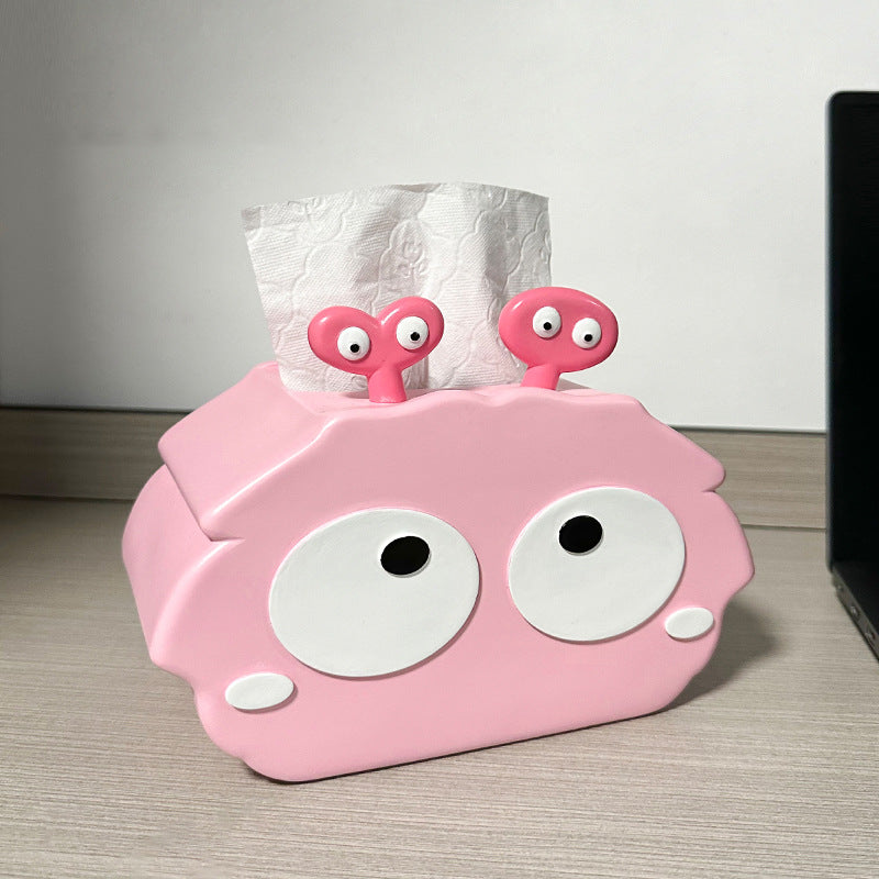 Pink Small Monster Tissue Box, Fun Desktop Decoration-Homelova