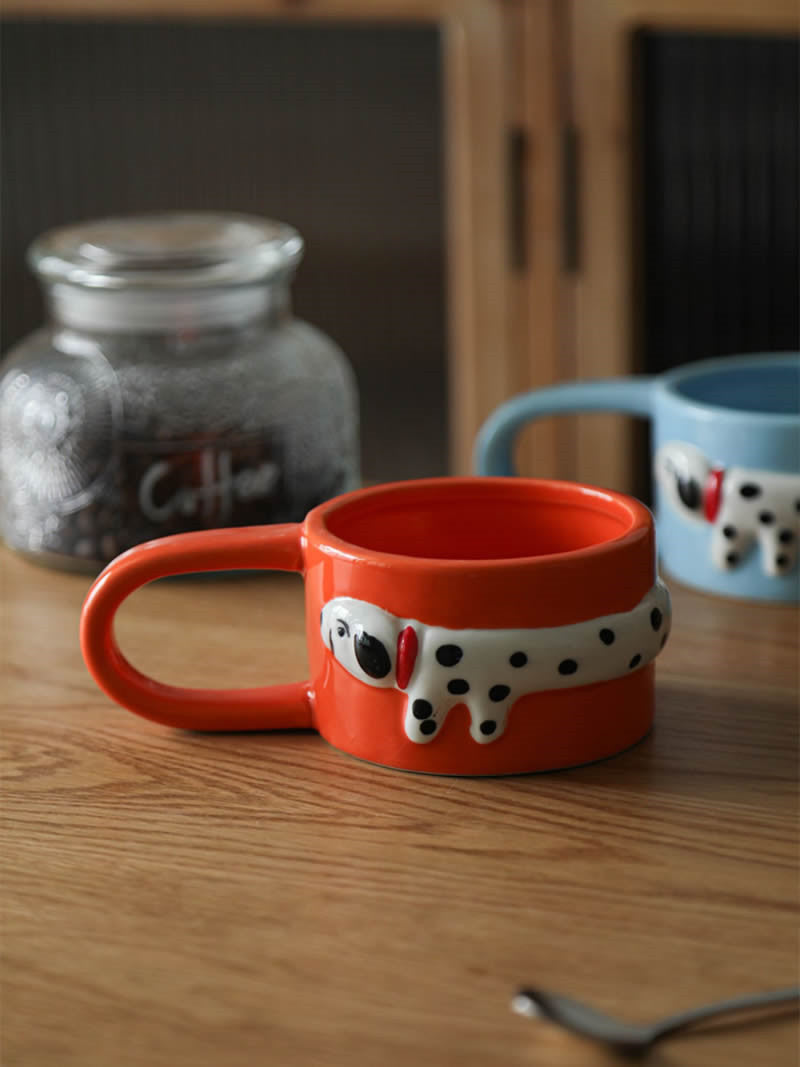 Playful Dachshund Dog Ceramic Coffee Mug: Whimsical Canine Design-Homelova