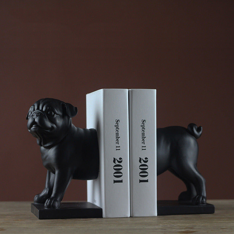 Playful Fat Pet Dog Bookend: Quirky Office Decoration-Homelova