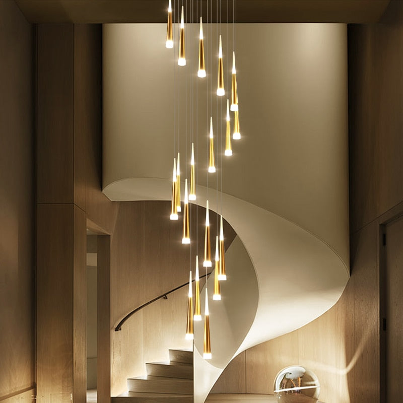 European Style Luxury Waterfall Cone Chandelier-Homelova
