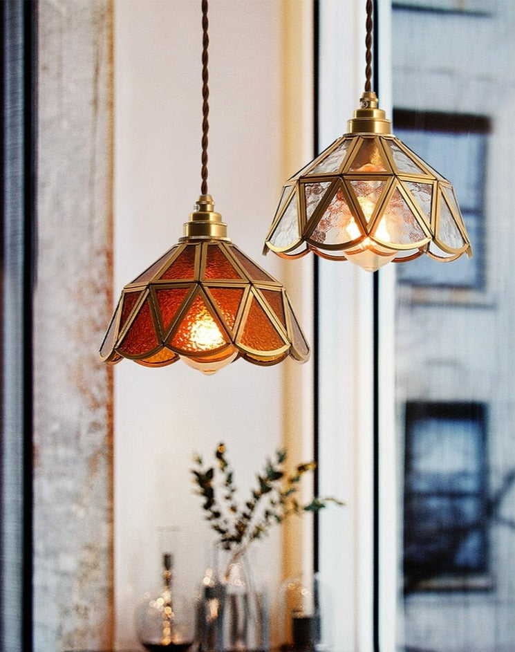 Vintage Stained Glass Pendant Lights-Homelova
