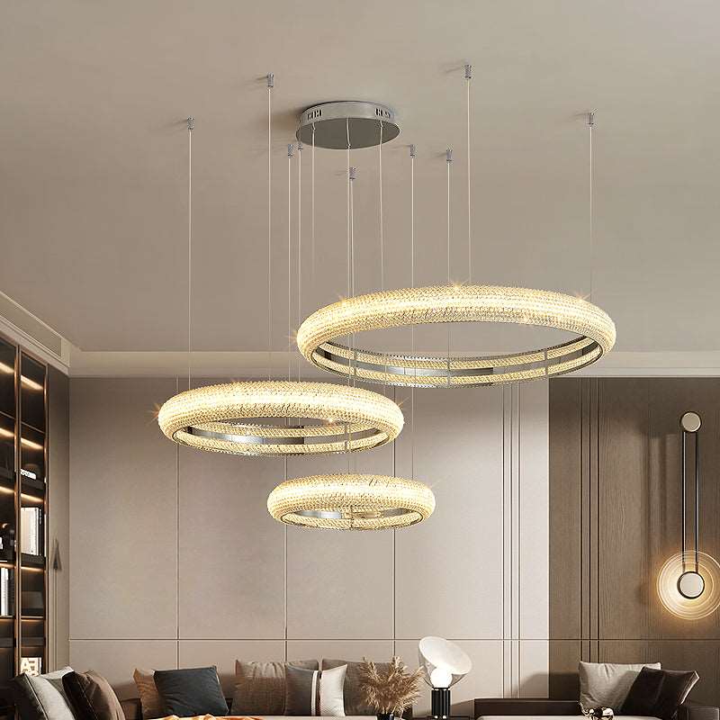 Bergamo 3-Ring Crystal Chandelier-Homelova