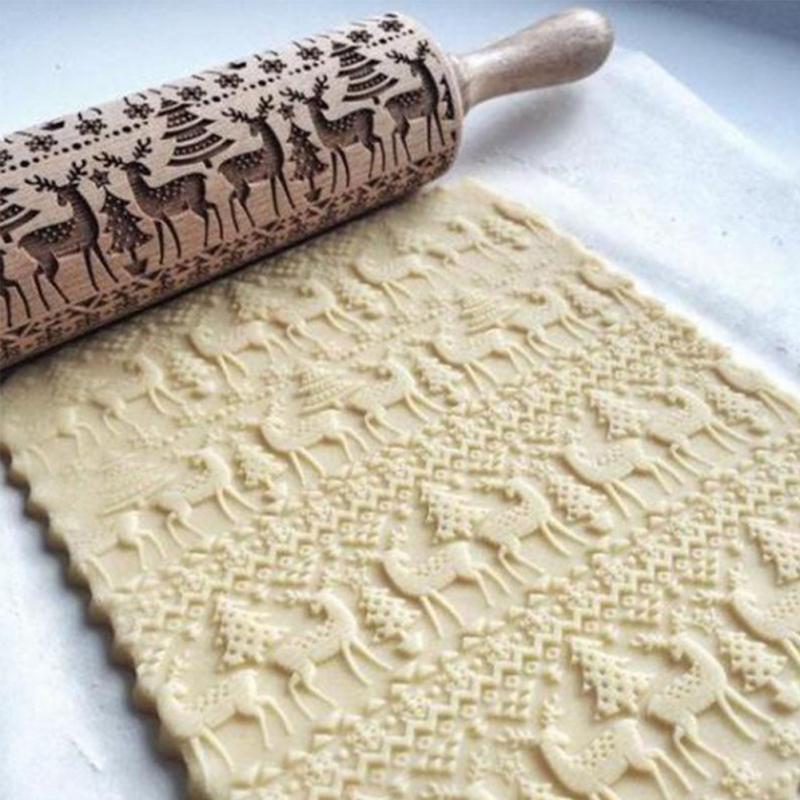 Engraved Pastry Roller For Creative Patterns-Homelova