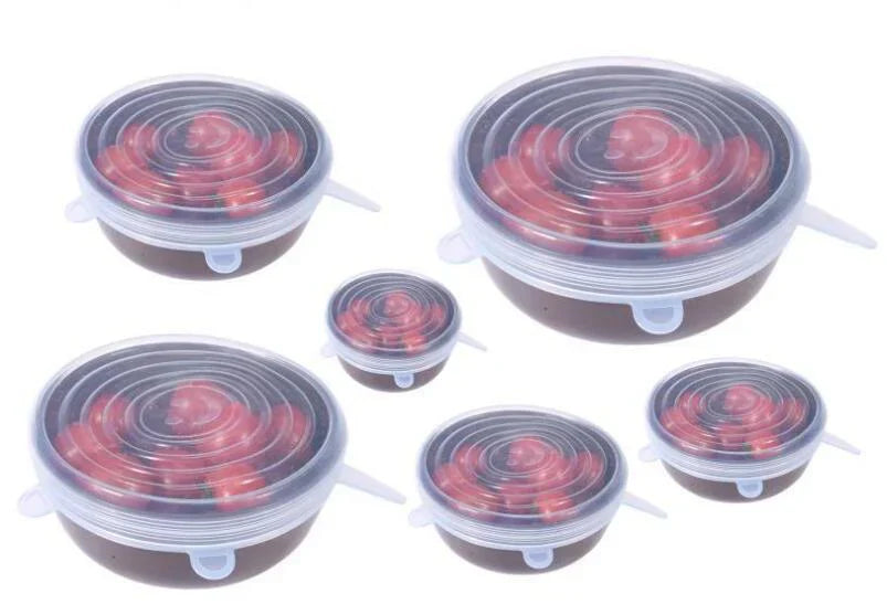 6 - Piece Set of Flexible Silicone Lids-Homelova