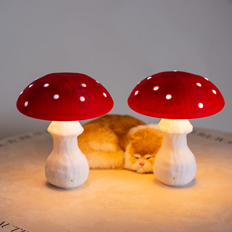 Red Big Mushroom Table Lamp, Bedroom Decorative Night Light-Homelova