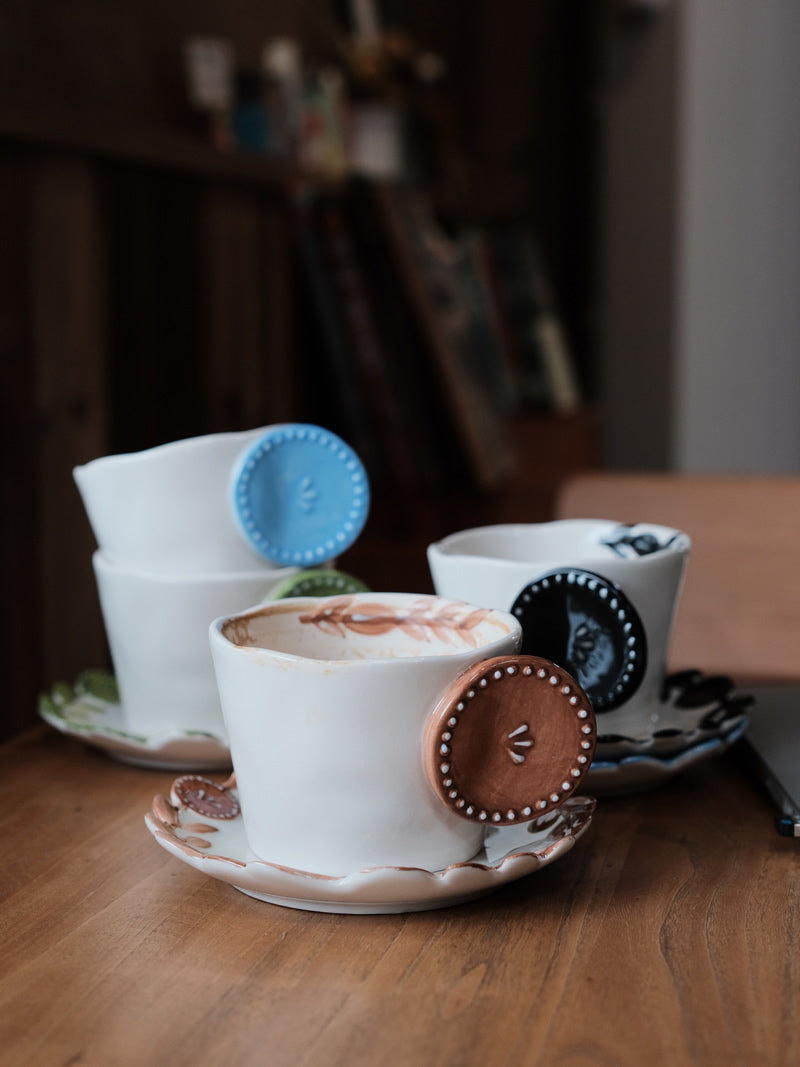 Retro Biscuit Shaped Ceramic Coffee Cup, Mug-Homelova