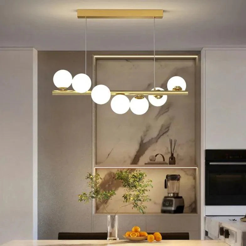 Round Glass Ball Linear Pendant Light-Homelova