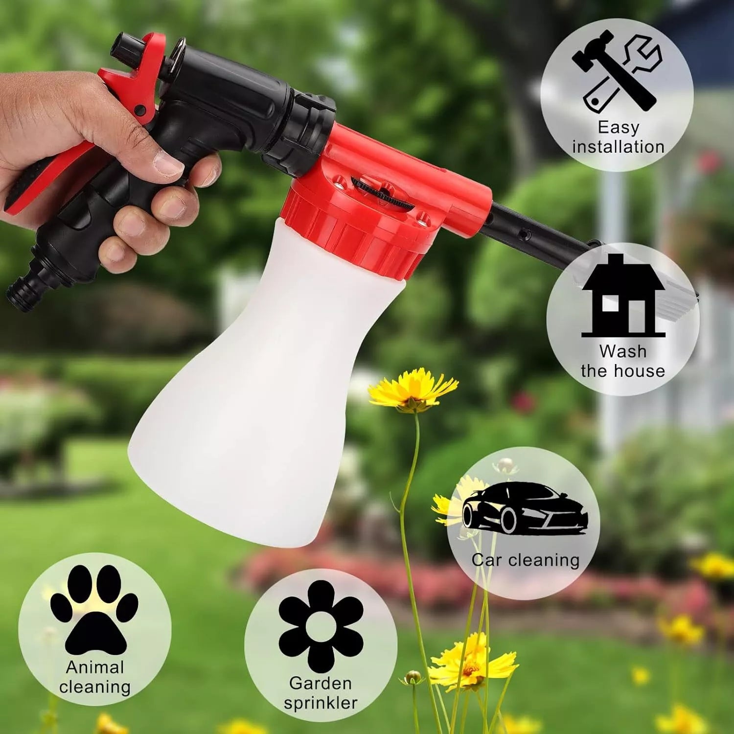 Foam Sprayer with High - Pressure Nozzle - Efficient Cleaning Gun for Garden and Household-Homelova