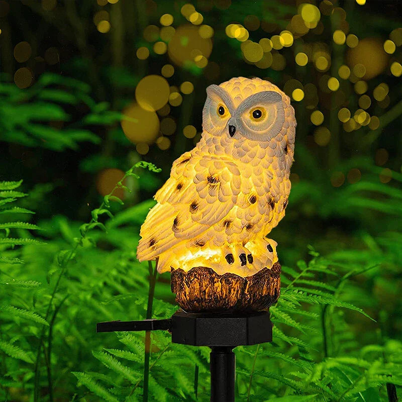 Solar Garden Light Owl - Led Outdoor Light For Garden Patio And Balcony  Weatherproof-Homelova