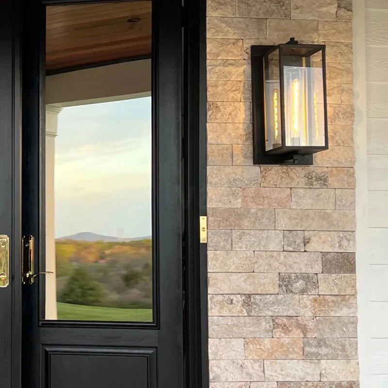Baker Outdoor Square Lantern Wall Sconce 18"-Homelova