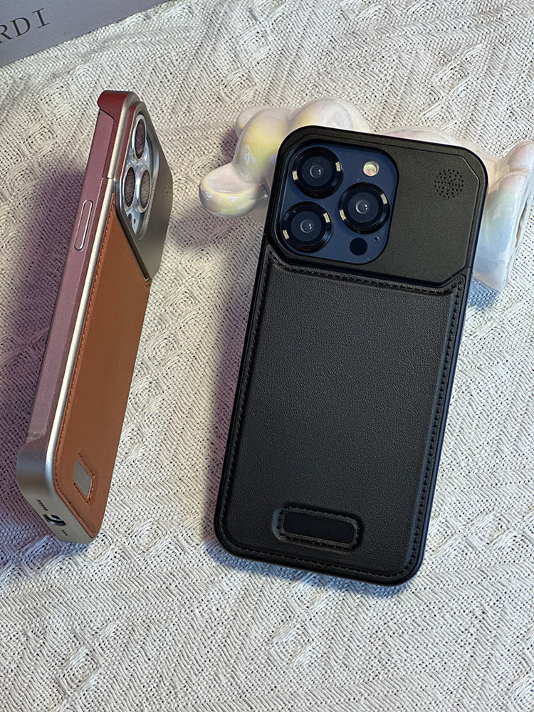 Simple Metal Leather Phone Case,Iphone Case-Homelova