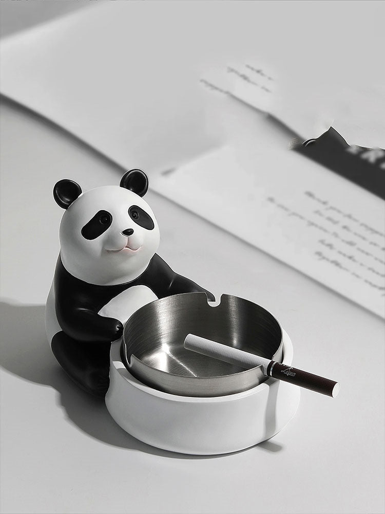 Adorable Panda Ashtray: Fun Gift Desktop Decoration-Homelova