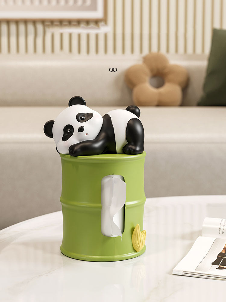 Small Fresh Literary Panda Tissue Box, Creative Home Decoration Gift-Homelova