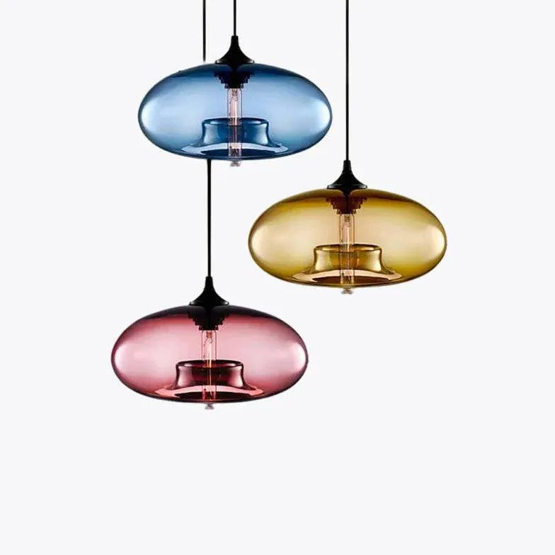 Streamlined Vintage Colored Glass Pendant Light-Homelova