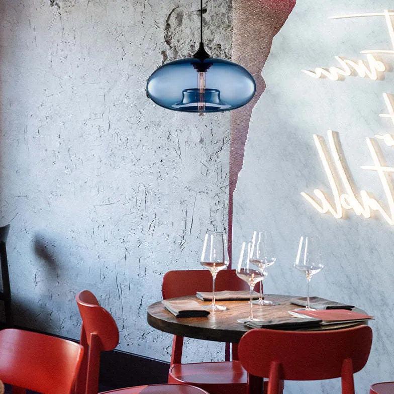 Streamlined Vintage Colored Glass Pendant Light-Homelova