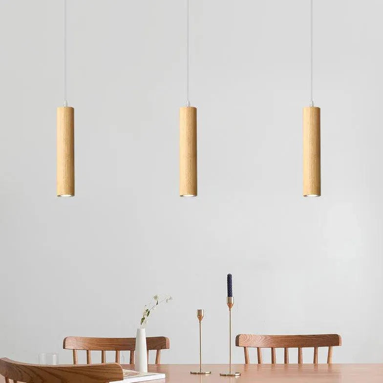 Suspended Downlighting Kitchen Wooden Pendant Light-Homelova