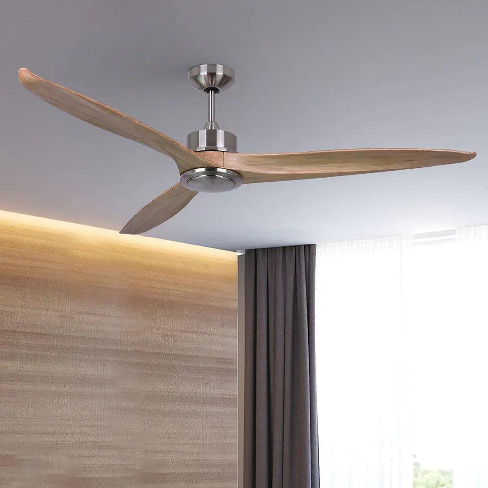 Three-Blade Streamlined Wooden Ceiling Fan Light-Homelova