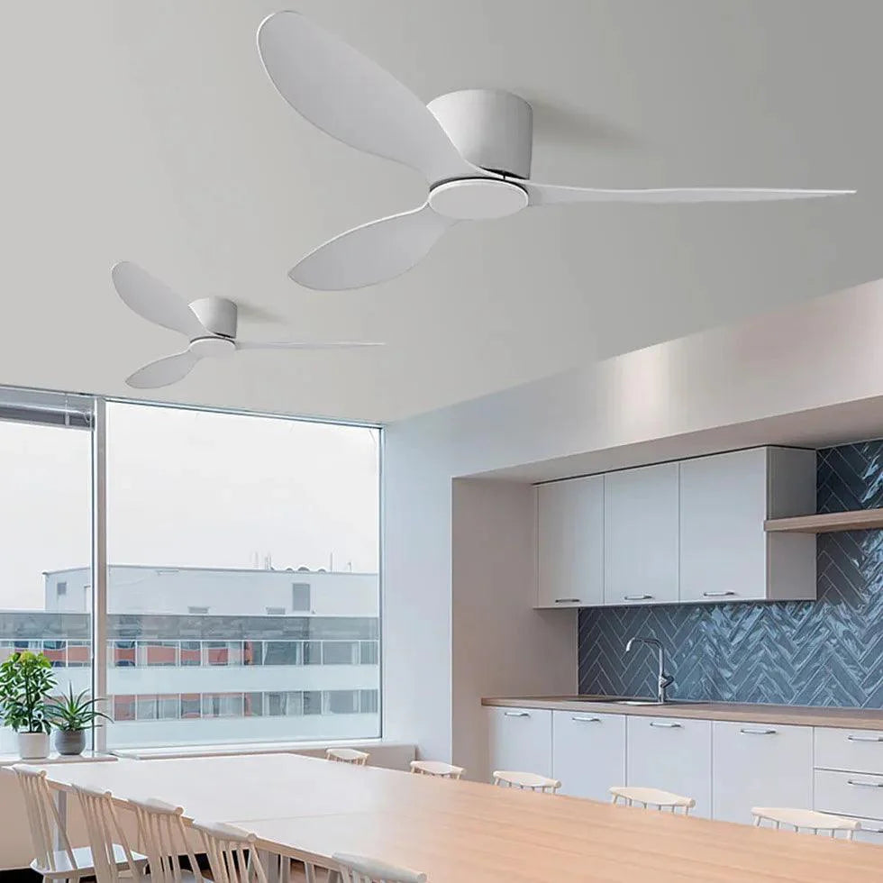 Three-Blade White Kitchen Modern Ceiling Fan Light-Homelova