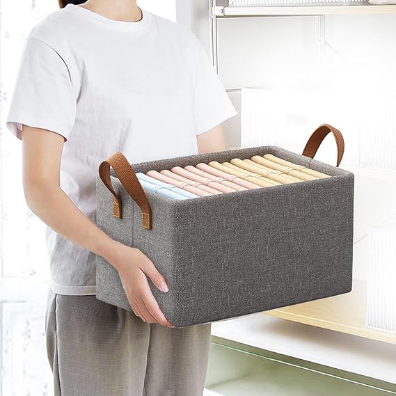 Foldable Clothing Organizer Box with Handles-Homelova