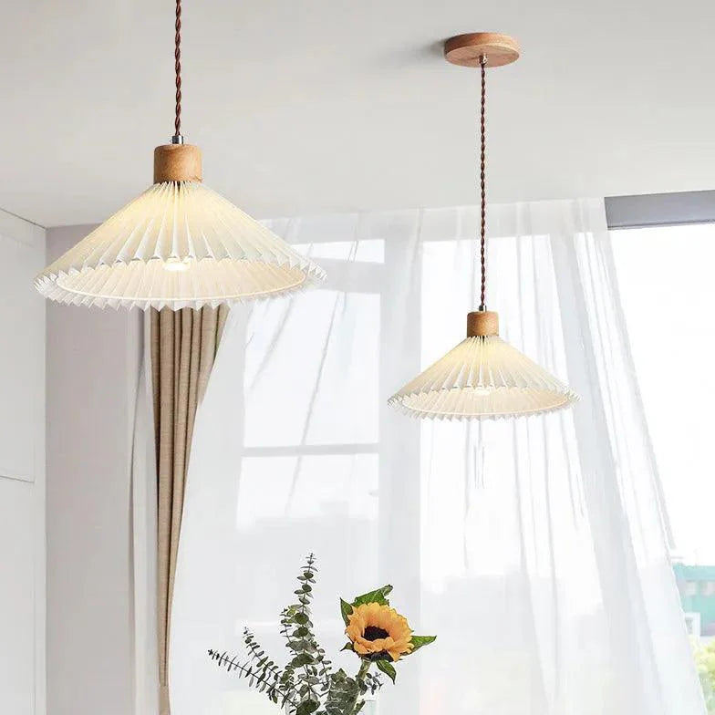 Umbrella Fold Kitchen Wooden Pendant Light-Homelova