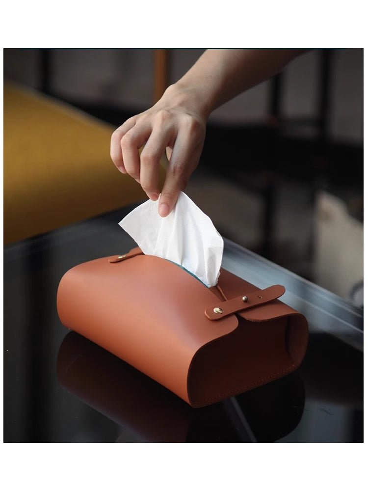Unique Leather Facial Tissue Box, Elegant Artistic Living Decoration-Homelova