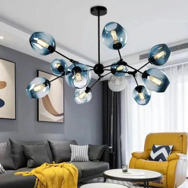 Radiating Multi-Head Colorful Glass Ball Pendant Light-Homelova