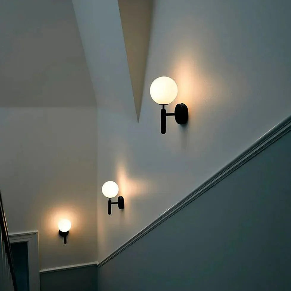 Opalescent Glass Globe Modern Wall Lights-Homelova