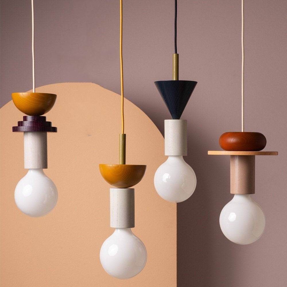 Various Designs Of Colorful Wooden Block Pendant Light-Homelova