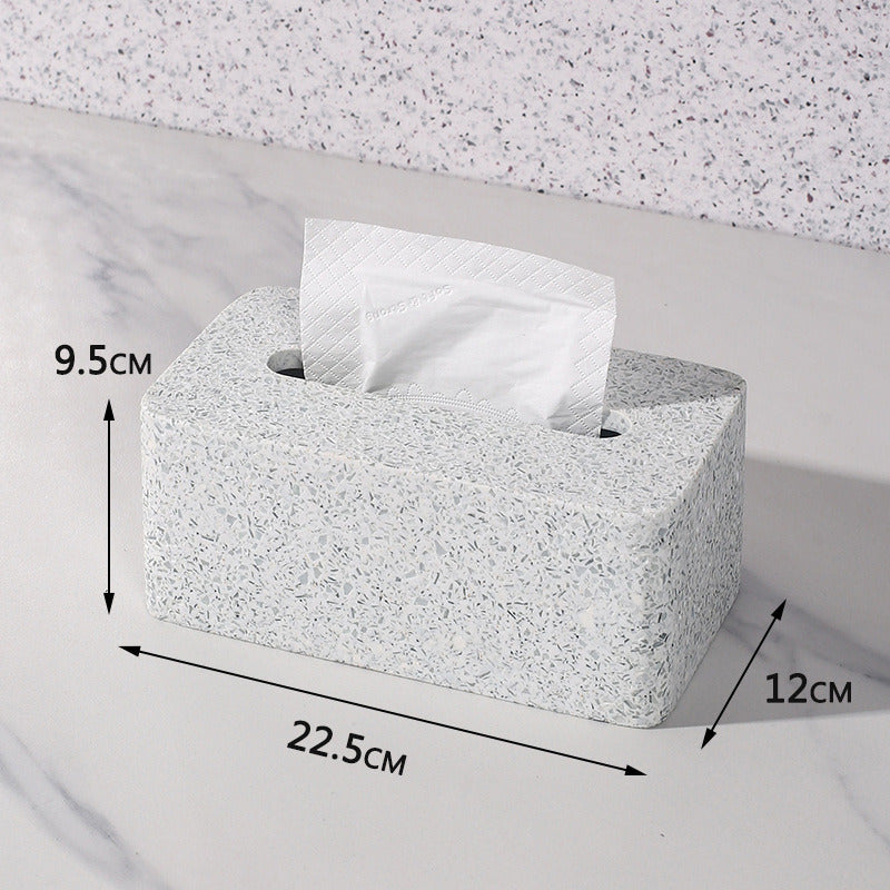 Vintage Faux Terrazzo Concrete Tissue Box: Minimalist Home Decor-Homelova