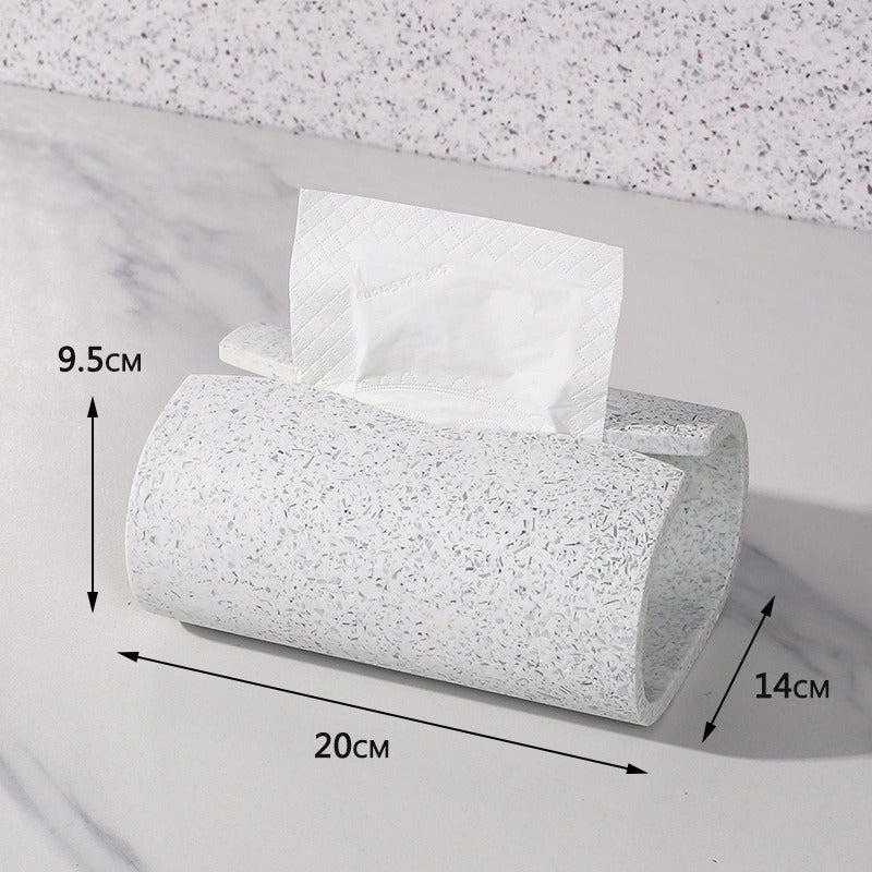 Vintage Faux Terrazzo Concrete Tissue Box: Minimalist Home Decor-Homelova