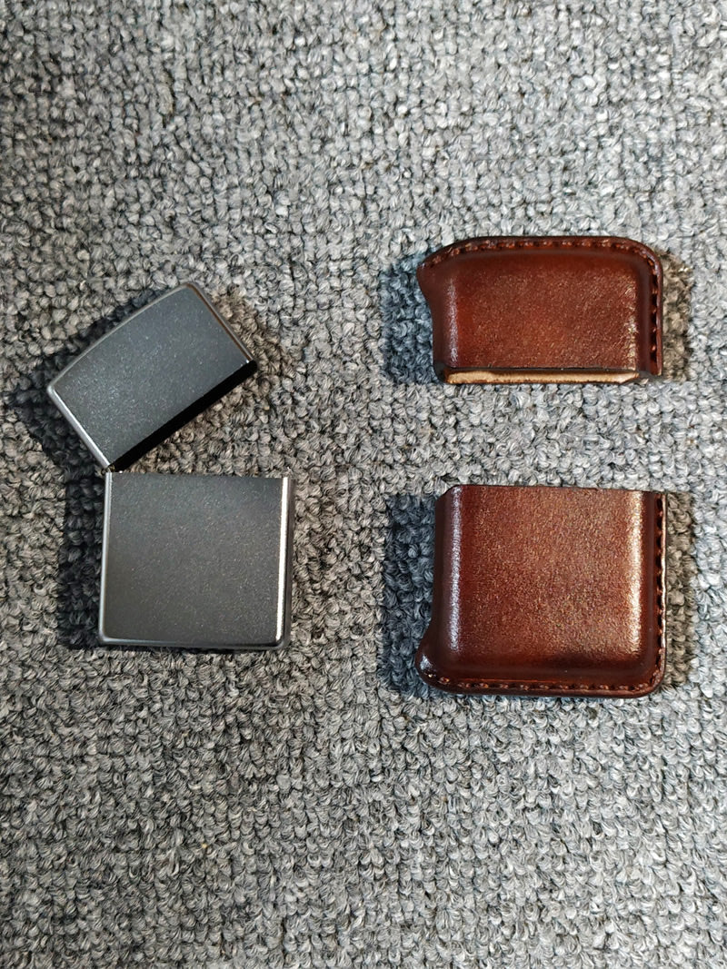 Vintage Handmade Cowhide Zippo Lighter Storage Case, Creative Gift-Homelova