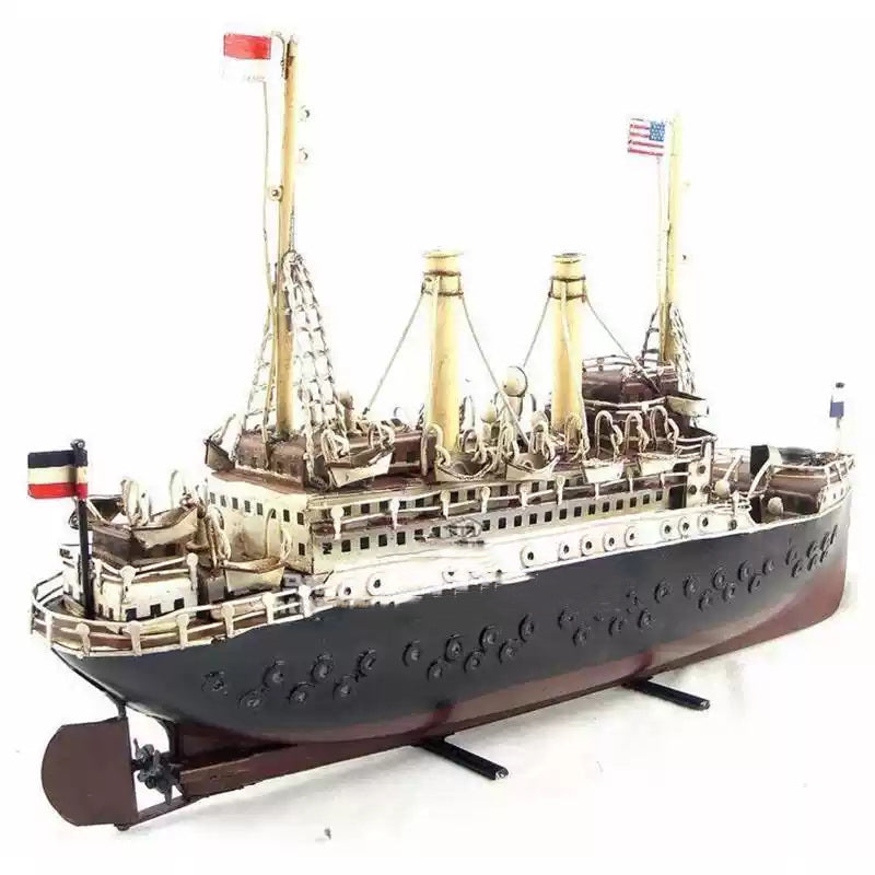 Vintage iron cruise ship model ornaments,home decoration,creative gift,nostalgic props ornaments-Homelova