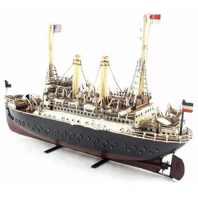 Vintage iron cruise ship model ornaments,home decoration,creative gift,nostalgic props ornaments-Homelova