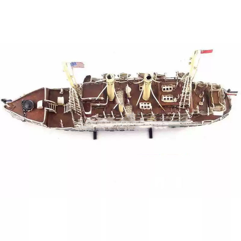 Vintage iron cruise ship model ornaments,home decoration,creative gift,nostalgic props ornaments-Homelova
