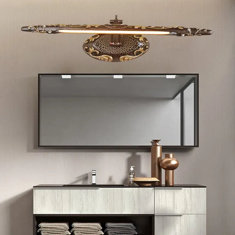 Linear Carve Flower Vintage Bathroom Wall Lights-Homelova