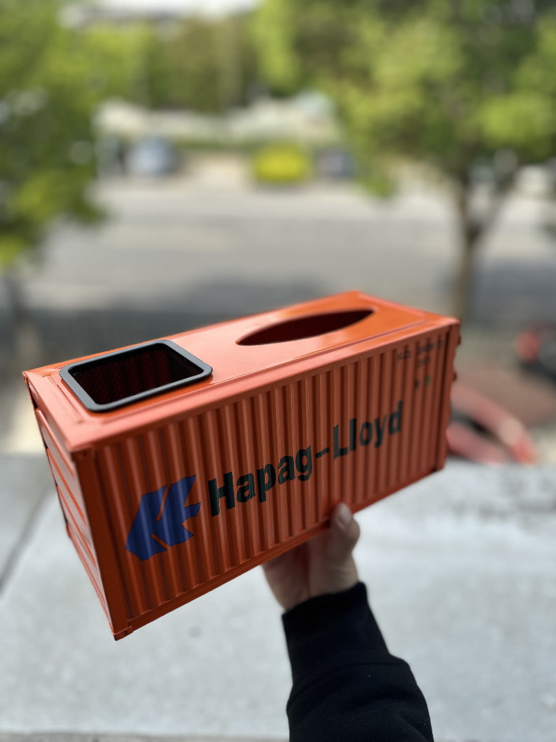 Vintage Orange Iron Container Tissue Box: Industrial Chic Decor-Homelova