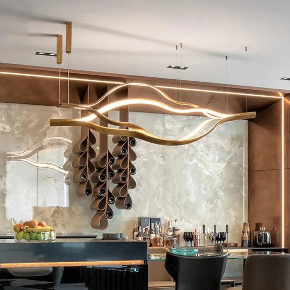 Wavy Metal Structure Modern LED Pendant Light-Homelova