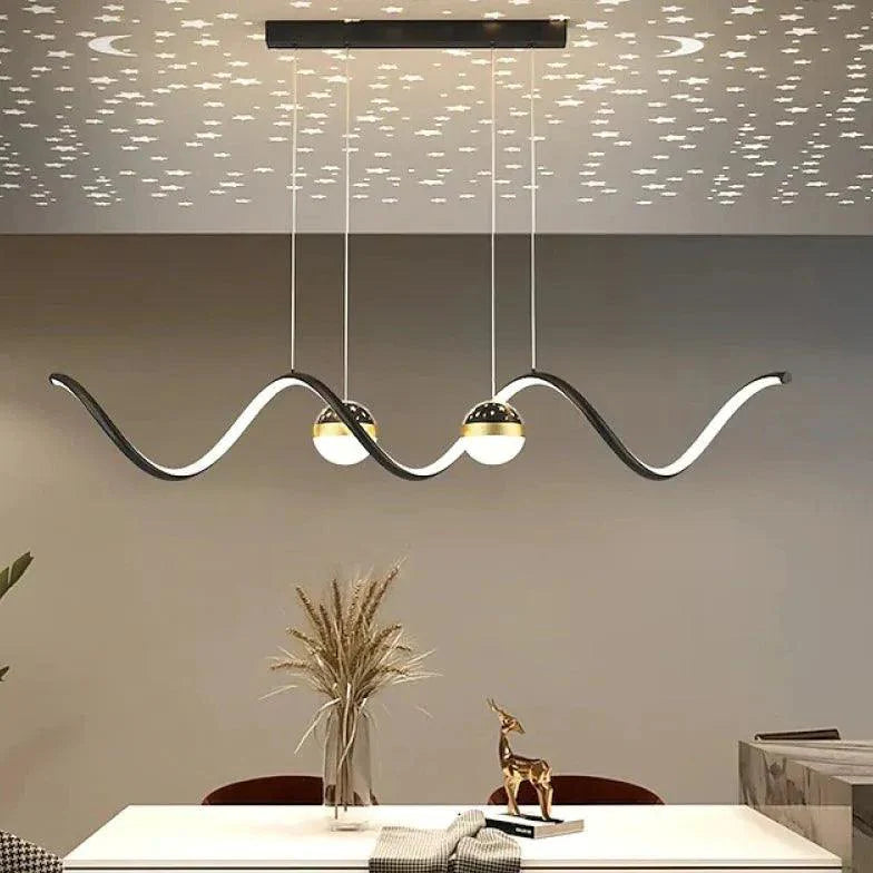 Wavy Spherical Shape Modern Dining Room Pendant Light-Homelova
