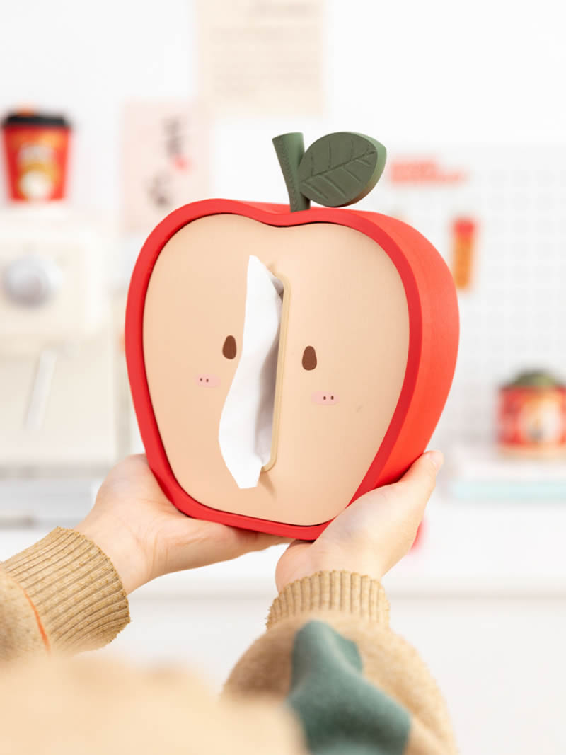 Whimsical Apple Tissue Box - Red Fruit-Shaped Home Decor-Homelova
