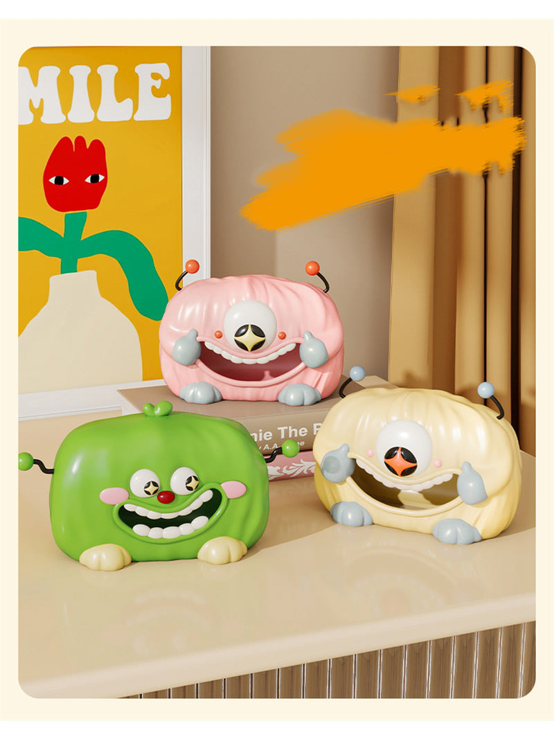 Whimsical Cartoon Monster Tissue Box - Playful Big Mouth Design,Cute Decoration-Homelova