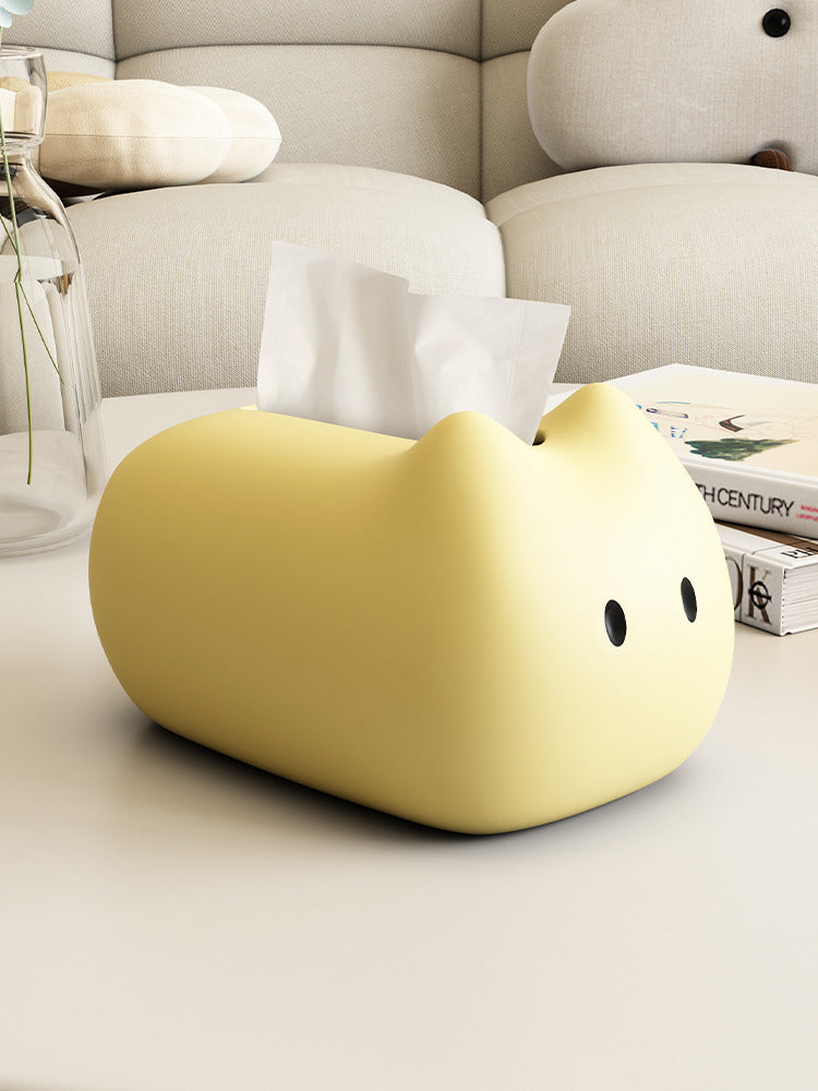 Whimsical Cat Tissue Holder, Funny Office Desk Decor-Homelova