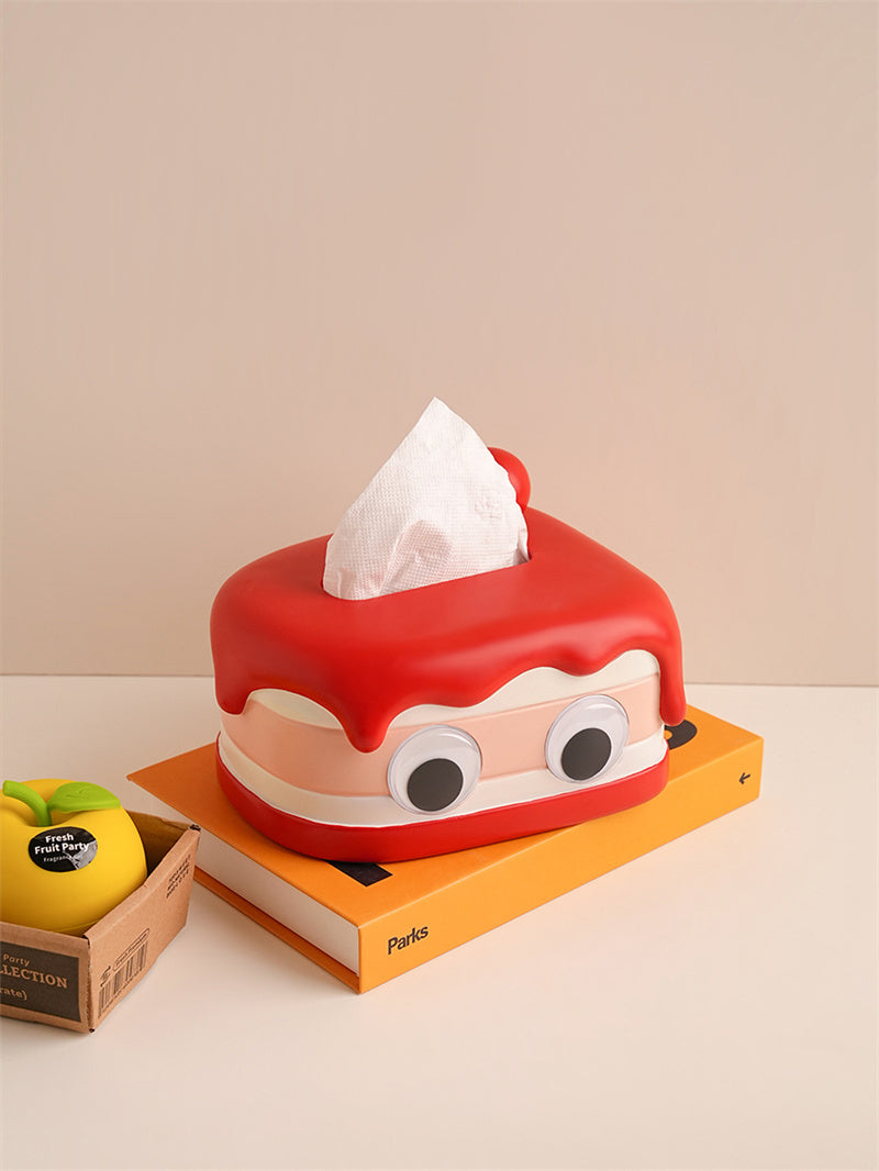 Whimsical Red Cake-Shaped Tissue Box - Fun Desktop Decorating Ideas-Homelova