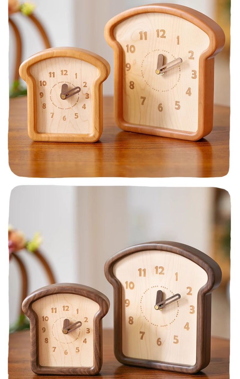Whimsical Toast Bread Silent Desk Clock: Creative Home Accent-Homelova