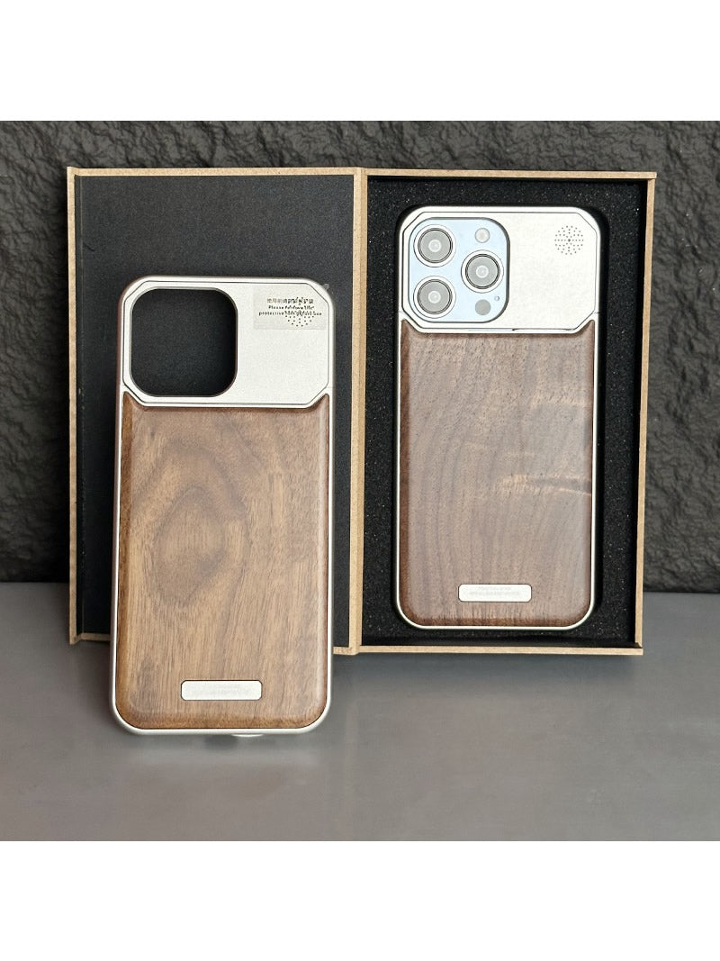 Wood And Metal Combination Iphone Case,Phone Cases-Homelova