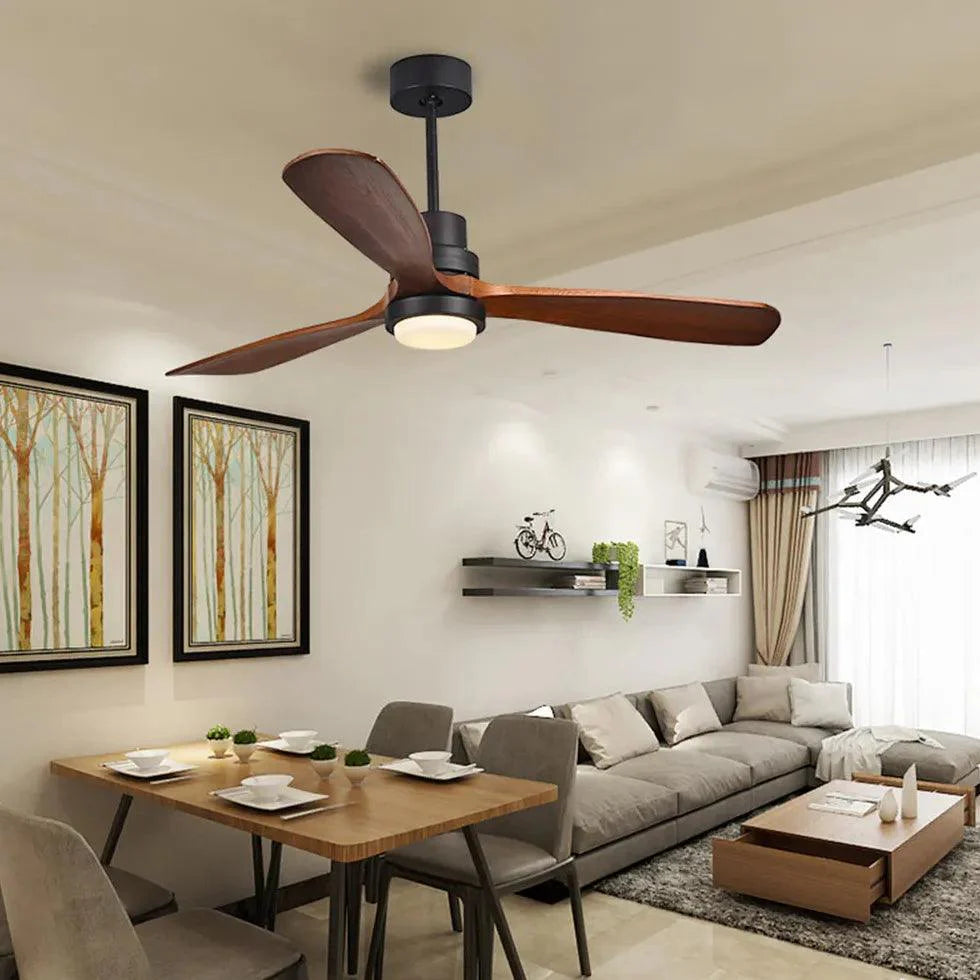 Wood LED for Living Room Fan Light-Homelova