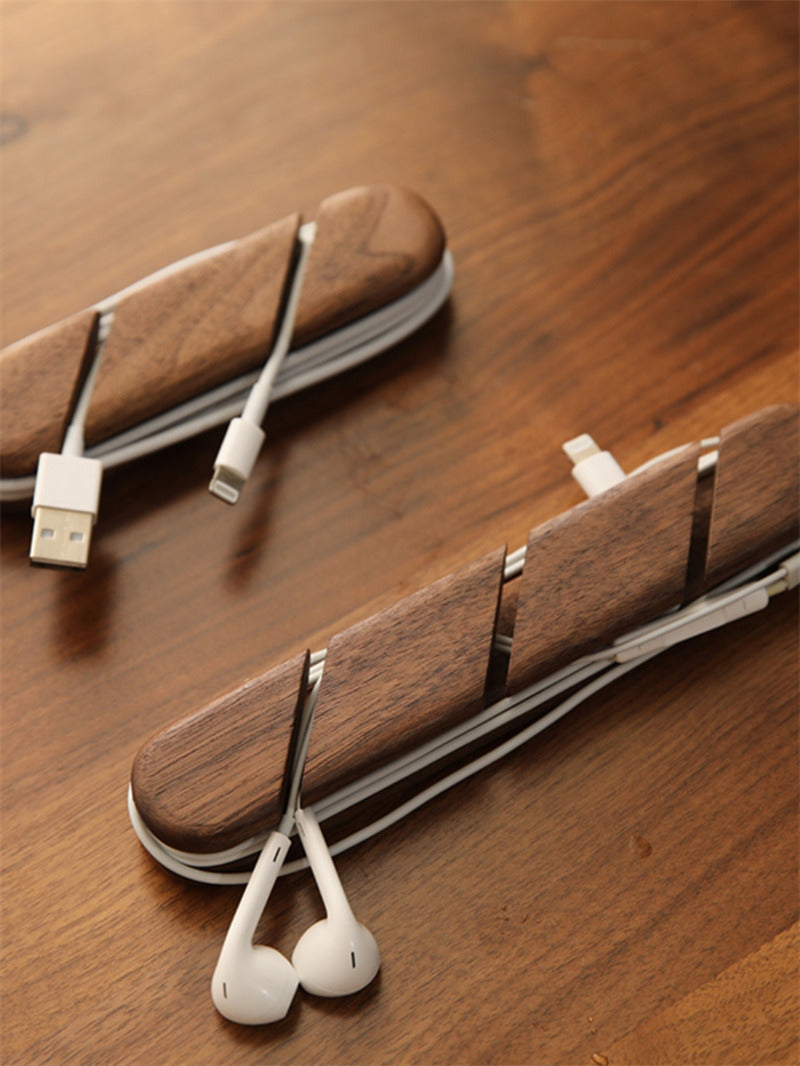 Wood Self Adhesive Cord Cable Cord Clip Holder-Homelova