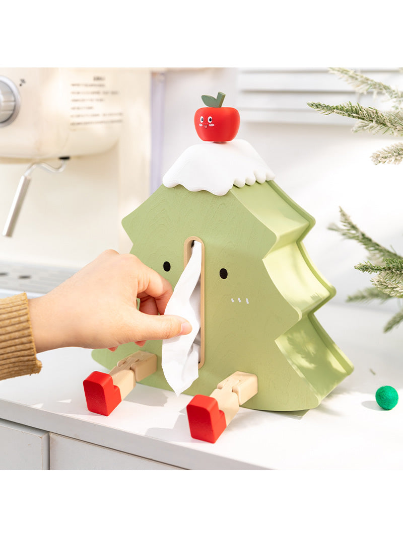 Wooden Cartoon Christmas Tree Tissue Holder, Phone Holder, Home Decoration-Homelova